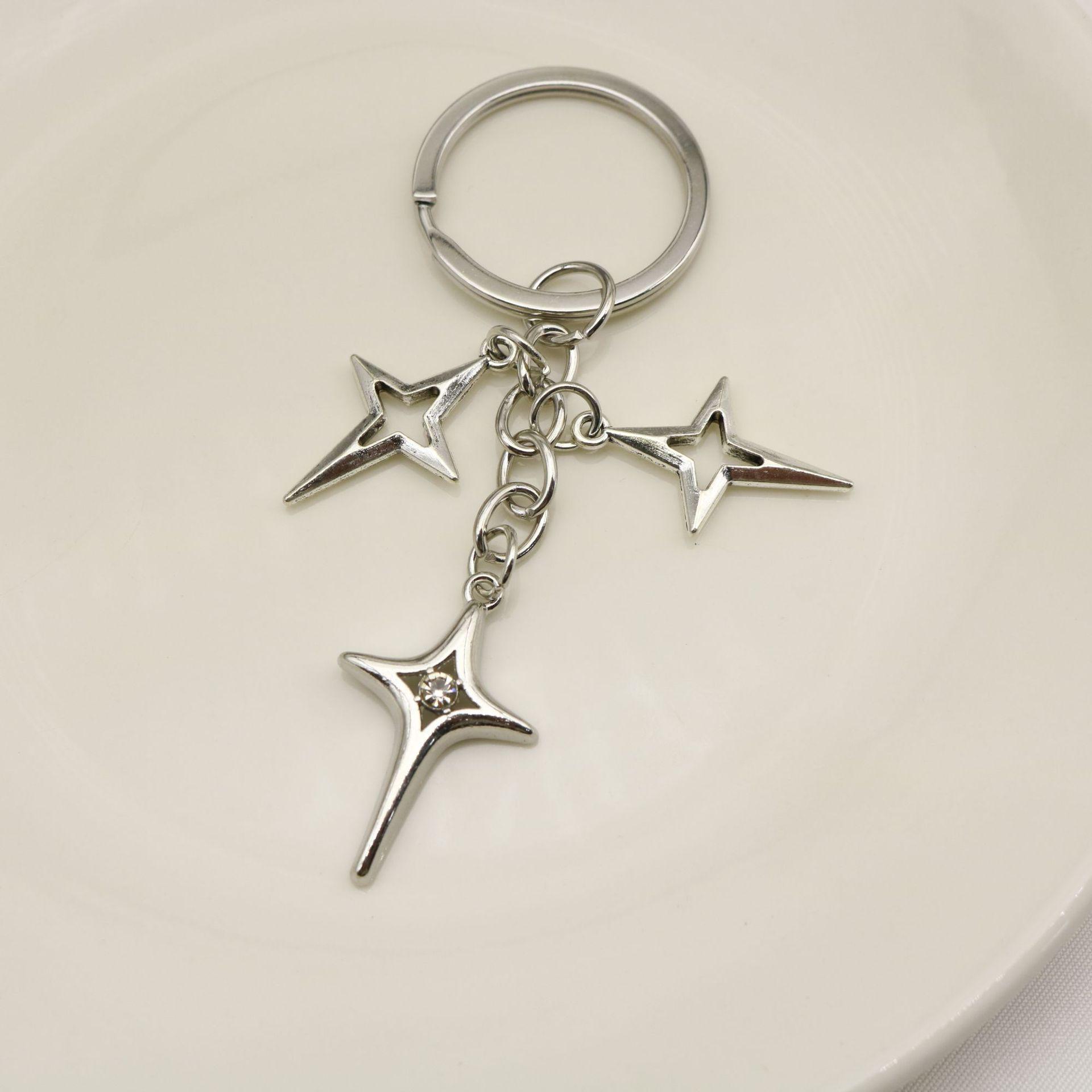 Cross-Border DIY Fashion Keychain: Sun, Star, Moon & Heart Pendant Set