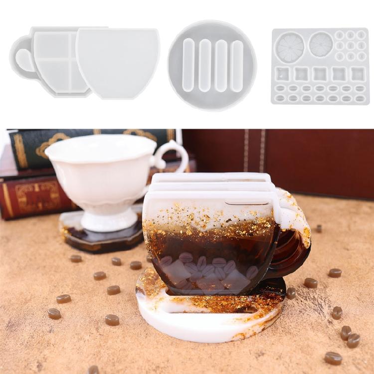 Coffee Lemon Slices Mold Silicone Cup Coaster Tray Epoxy Resin Casting Mold