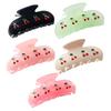 Hair Claw Rhinestones Inlaid Cherry Decoration Back Head Shower Clip Medium Size Shark Hair Claw Versatile Hair Accessory