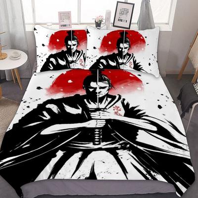 Tokyo Samurai  King Queen Duvet Cover Japanese Style Bedding Set Asian Japanese Bushido Culture 2/3pcs Polyester Quilt Cover