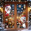 Christmas Window Stickers 3D Santa Claus House Snowflakes Electrostatic Sticker Home 2026 Xmas Party Christmas Decor