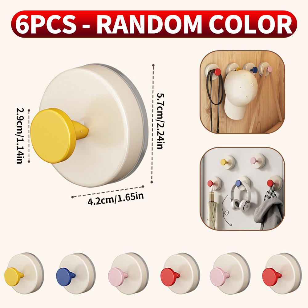 6PCS/3PCS/1PC Suction Cup Hook, No Punching, Reusable, Suitable for Home Storage Hooks
