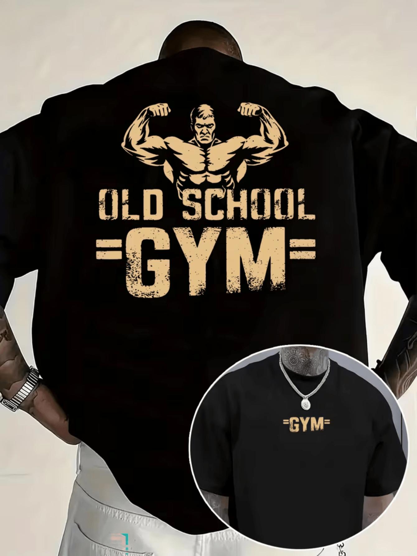 

Gym Muscle Men Cotton TShirt Vintage Retro Athletic Fit Casual Sportswear Black - Men s Summer Cotton Graphic Tee S разноцветный