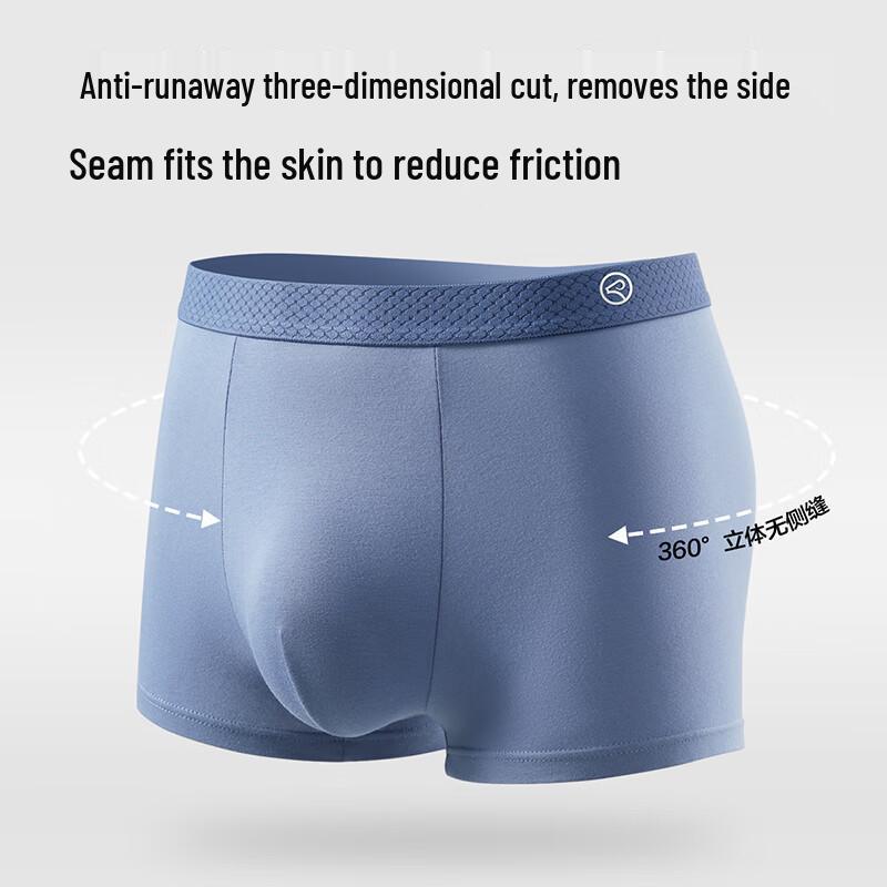 Hengyuanxiang Men's 10A Antibacterial Pure Cotton Boxer Briefs