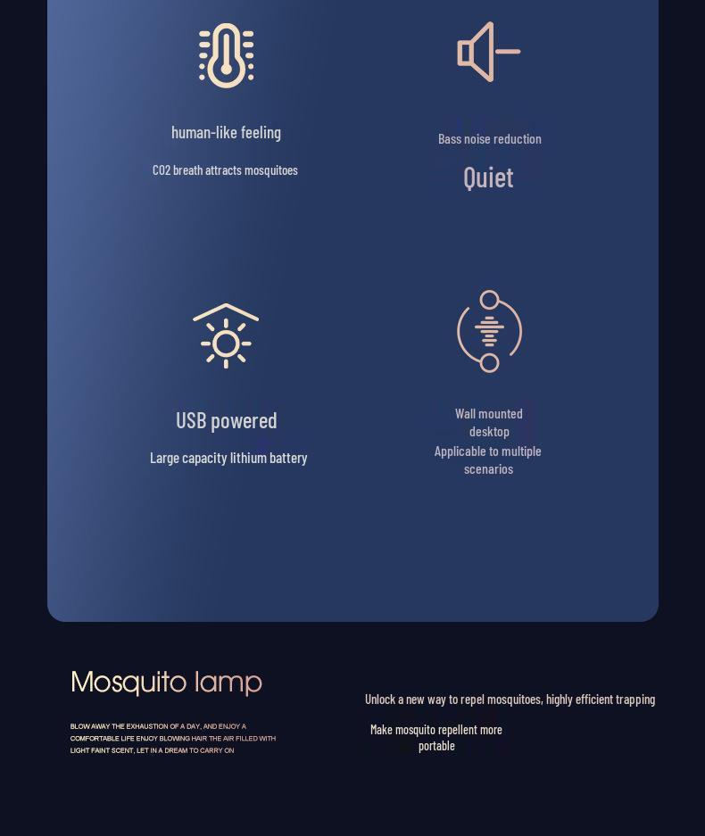 Wall-Mounted Electric Mosquito Killer Lamp with Outdoor Charging