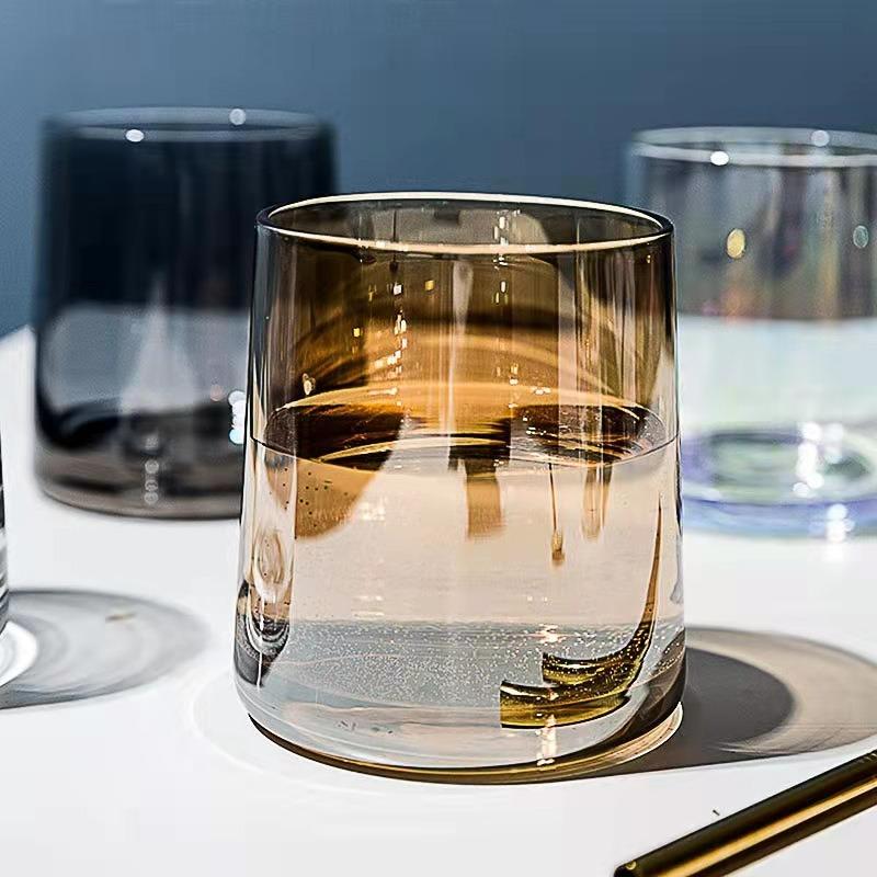 Hoge Esthetische Glazen Bekerset voor Thuis Sap Whiskey Tumbler Hotel Motel Bulk Groothandel Multifunctionele Drinkwater Tumblers