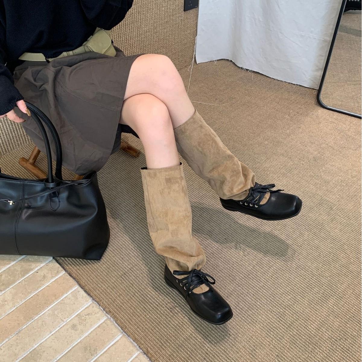 

2025 new round head thick heel thin tall tube but knee knight knight women wide tube strap boots 39 хаки