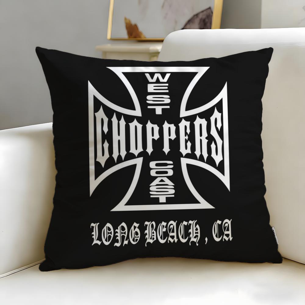 Stylish Wwcc West Coast Choppersiou Cushion Cover Soft  EasyWash Pillow Case  Versatile for Couch Bed Travel and Office
