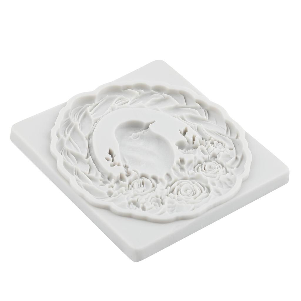 Bird Wreath Silicone Molds Bird Photo Frame Fondant Mold Cake Decorating Tools Cupcake Topper Candy Chocolate Gumpaste Mold