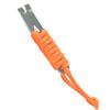 Stainless Steel Pocket Pry Bar with Paracord MultiPurpose Mini Crowbar Crank Scraper(Orange )