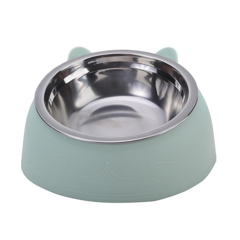 Practical Cat Bowls Non-slip Base Pets Puppy Cats Food Drink Water Feeder Neck Protection Dish Pet Bowl 200ml 15 Degrees Tilted