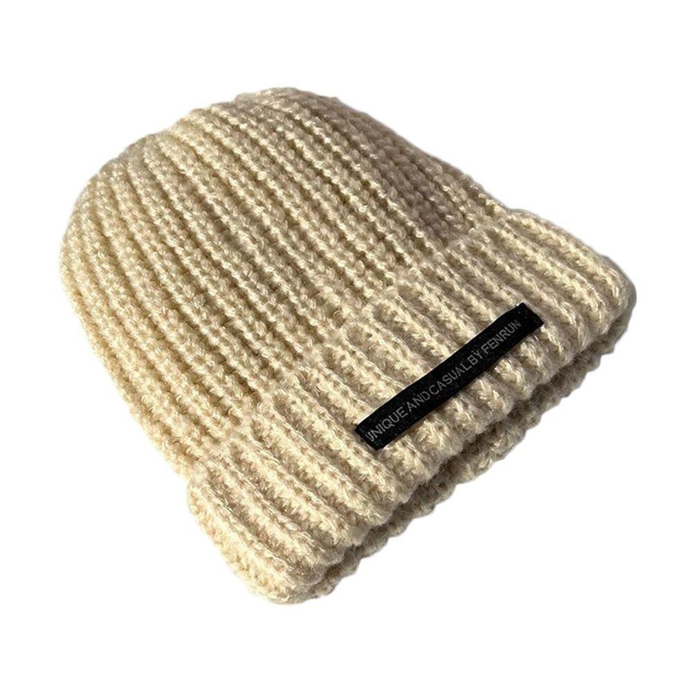 Winter Warm Knit Cap Solid Color Slouchy Bonnet New Leisure Cap  Women Men