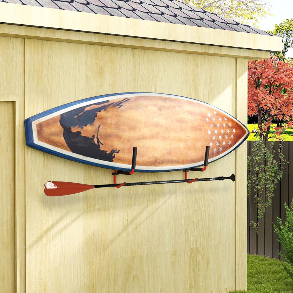 Kayak Canoe Heavy Duty Wall Mounted Storage Holder Rack Heavy Duty Storing Hangers Red