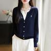 Soft, Chewy Milky Knit Cardigan for Women - New Spring/Autumn Style, Long-Sleeved, Gentle Yellow, Faux Two-Piece Sweater Top
