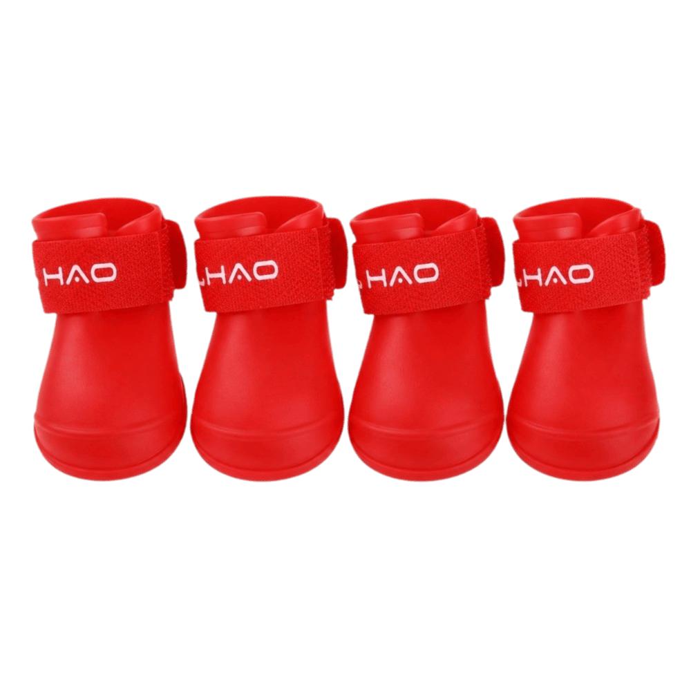 2pairs Waterproof Dog Rubber Boots Anti-slip Cat Puppy Foot Cover Portable Pet Shoes Outdoor