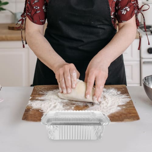 Kichvoe 20-Piece Disposable Aluminum Foil Pans, Roasting and Baking Pans with Lids, Deep Foil Pans, Baking Pan Trays, Food Containers for Grilling, Co