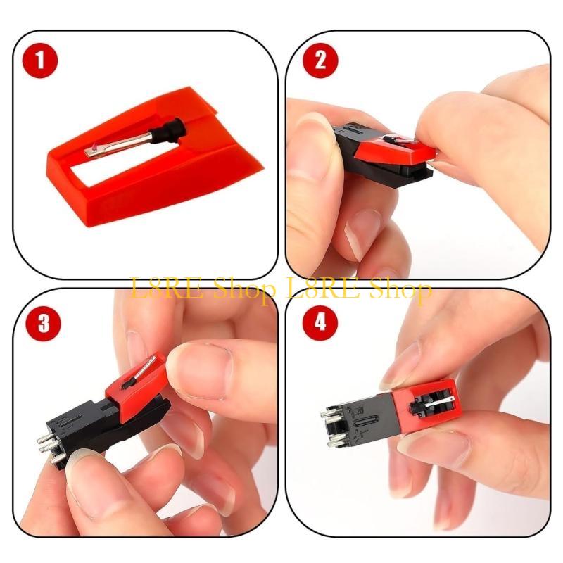 L8RE Record Player Essential Diamond Styluses Needle with Cleaning Brush Plastic Record Player Needle Replacement for Players