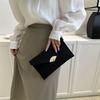 Stylish Vintage Fashionable Handheld Clutch Purse Trendy Envelope Bag For Women In Black Green Khaki Or Fuchsia Colors