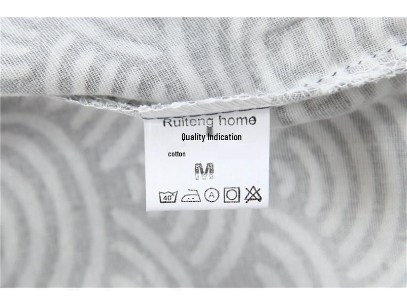 Men's Mid-Length Cotton Gauze Kimono Robe - Seigaiha Pattern, Lightweight and Loose-Fit Pajama-Style Bathrobe
