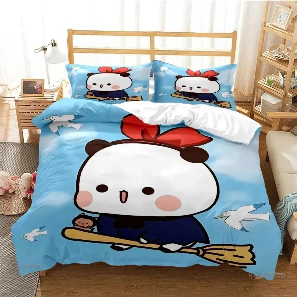 Comforter Cute Bubu Dudu Cartoon Bear Panda Bedding Set 3D Printed Suitable For Bedroom Kids Home Textile