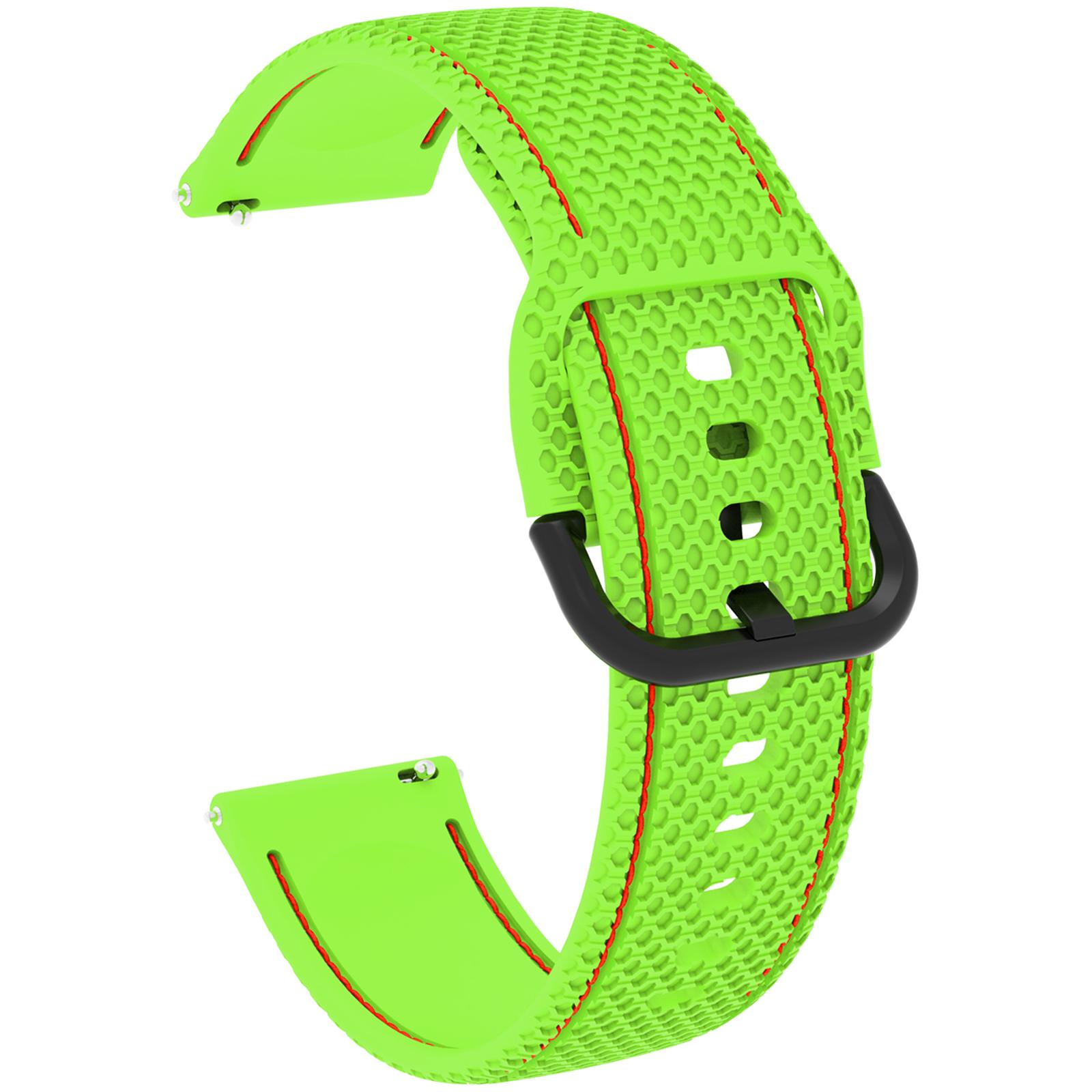 

Для Samsung Galaxy Watch3 45мм/Garmin Forerunner 265/Venu 3 Силиконовый ремешок для часов 22мм с прострочкой Lime