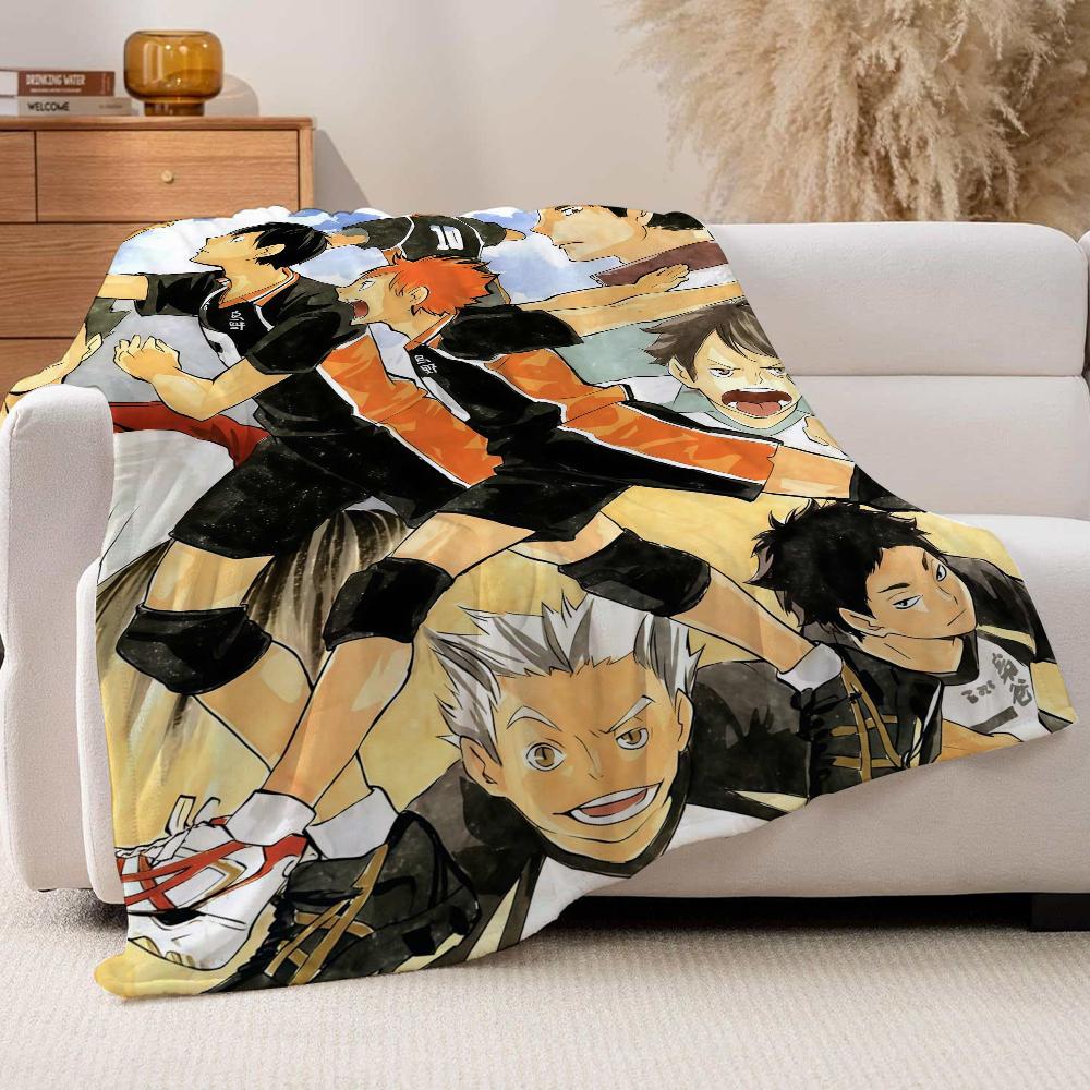 Volleyball Anime H Haikyu!! Blanket For Sofa Office Bed Plane Travel Sleep Read Relax Camping Soft And Warm