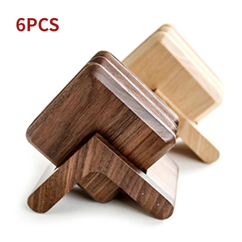 Black Walnut Wooden Tea Cup Mat Coffee Insulation Pad Coaster Kitchen Supplies Decorative Paper Placemats Table 6Pcs