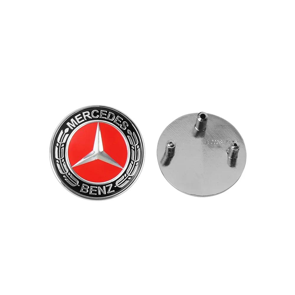 DIQ4 New For Mercedes Benz Car Front Hood Emblem Sticker Bonnet Badge Car Accessories For Mercedes Benz W204 W124 W201 W202 W212 W220