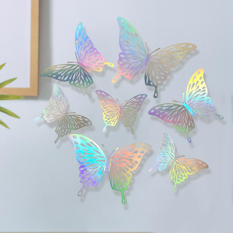12pcs Beautiful Butterfly For Kids Room Wall Decal Home Decoration Sticker 3D Effect Butterflies Wall Sticker разноцветный