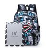 Personalized Graffiti Shark Backpack Korean Version of Male and Female Students Schoolbag Large Capacity Casual Versatile Sports Backpack