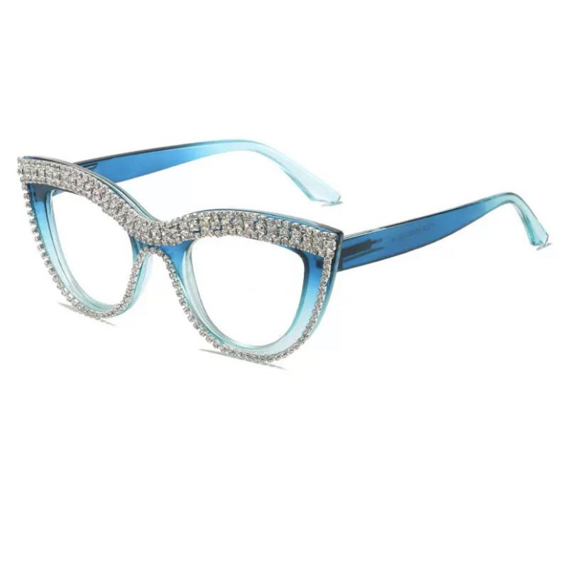 Trendy Diamond Encrusted Reading Glasses Vintage Luxury Cat Eye Reading Glasses Computer Protection Glasses