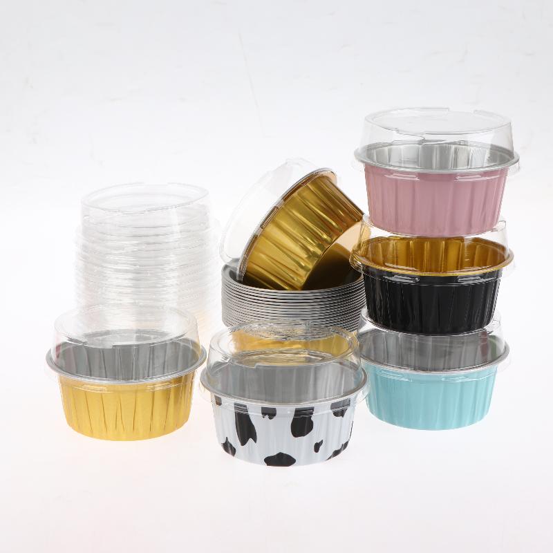 20 Set Aluminum Foil Cake Cups Mini Cake Pans Disposable Baking Mold For Mousse Pudding Portion Baking Tray