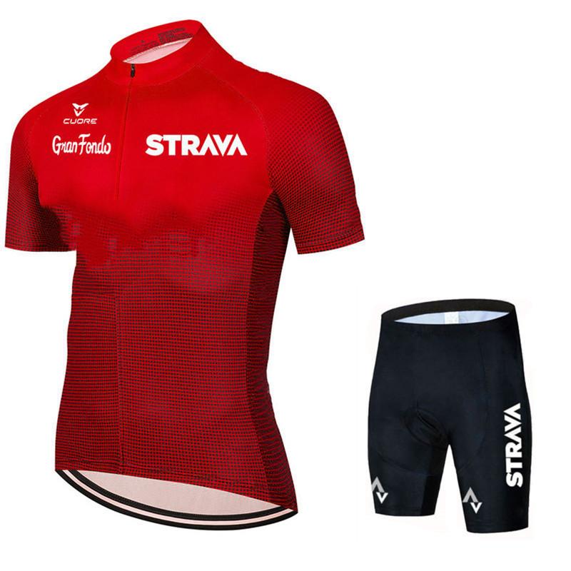 Short Sleeve Men's Cycling Suit Mountain Breathable Bike Set Strava 2023 Summer Cycling Team