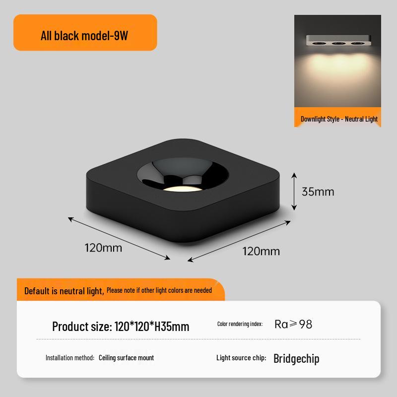 

Surface-Mounted Anti-Glare Downlight: Single, Double, or Triple Head Option for Living Room or Bedroom