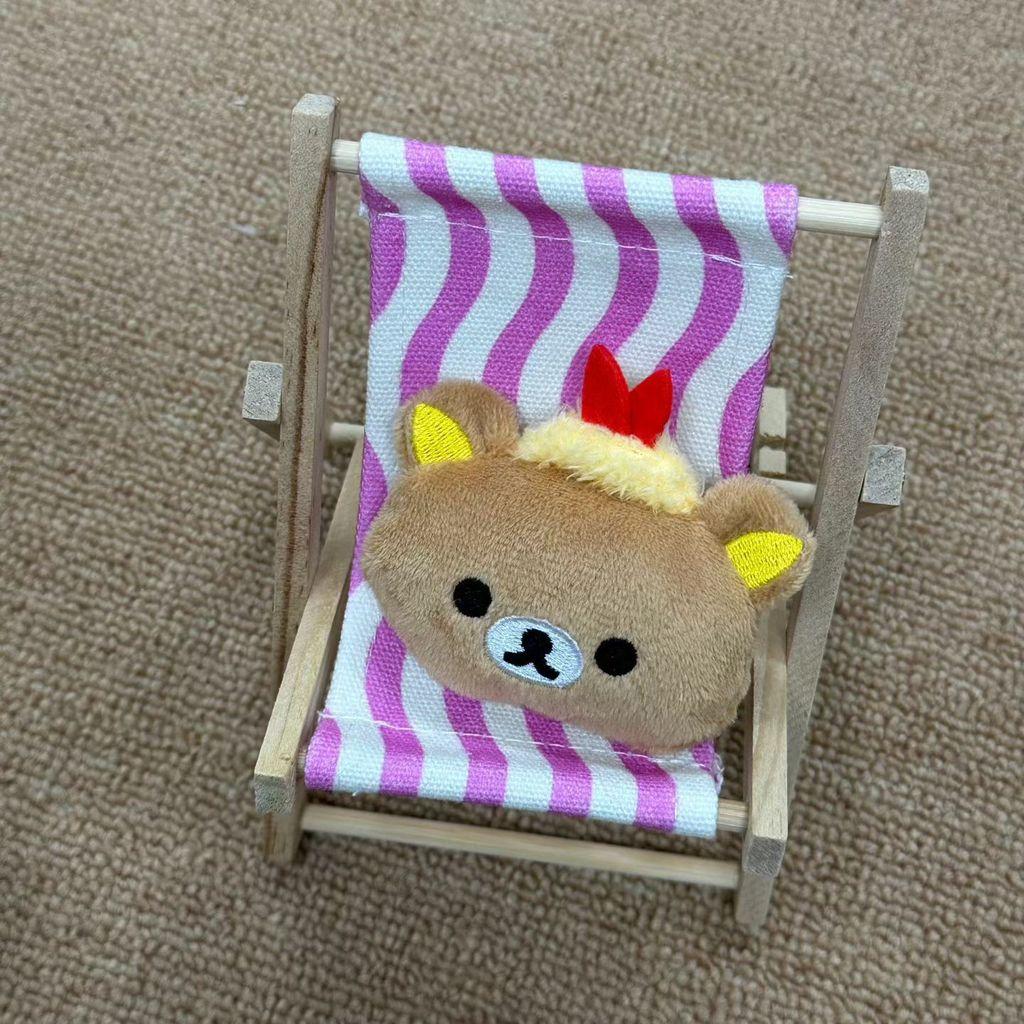Rilakkuma Bär und kleines gelbes Küken Plüschtier Tasche Anstecknadel Schlüsselanhänger Für Kinder