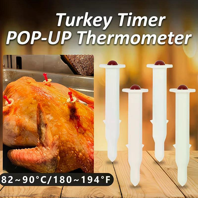 2/5/10/20pcs Turkey Timer POPUP Thermometer Poultry Roasted Chicken Thermometer Disposable For Cooking Chicken Beef Meat