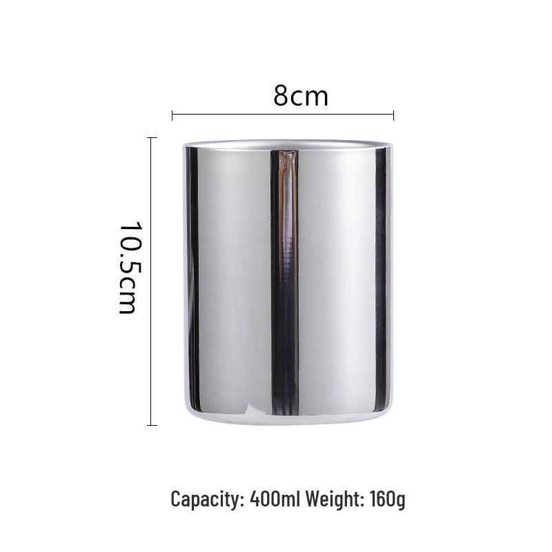 Double-Layer 304 Stainless Steel Handleless Cup for Home, Restaurant, and Hotel Use