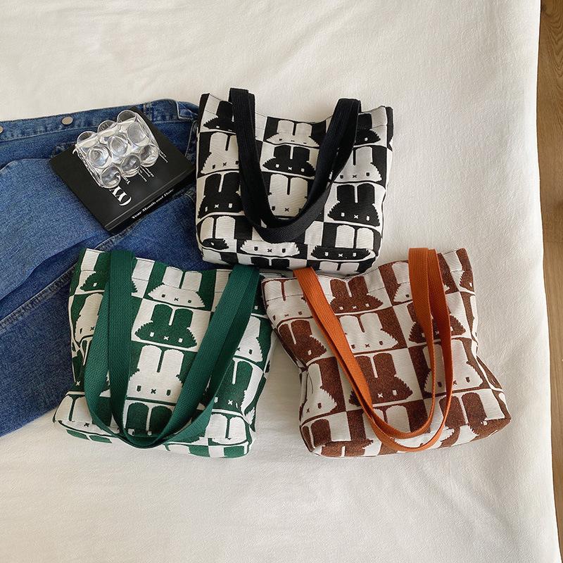 Canvas Bag Female Year of the Rabbit Rabbit Lightweight and Cute Large-capacity Shoulder Bag 2025 Spring and Summer Leisure Shopping Cloth Bag