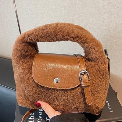 Autumn and Winter Popular Portable Fluffy Bag Women's New Fluffy Commuter Shoulder Bag Fashion Shoulder Messenger Bag