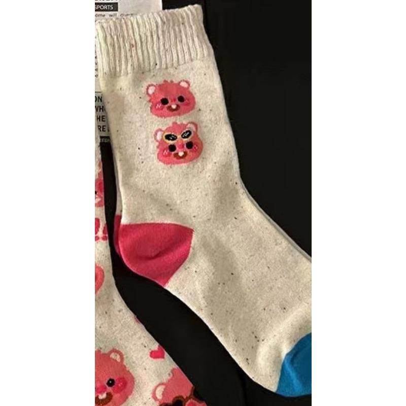 

Маленький Бобер Руби Носки для Девочек Милые и Модные Розовые Девичьи Мультяшные Носки до Середины Икры Цветные Носки в Точку Махровые Носки 1 pair