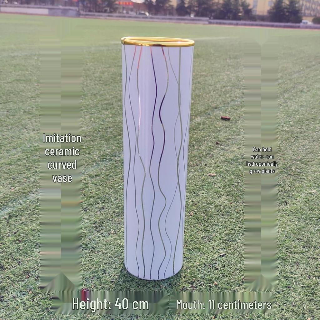 Nordic Large Resin Rattan Vase for Dried Flowers - Ceramic Look, Iron Art Floor Decoration.