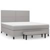 3136533 vidaXL Lit à sommier tapissier avec matelas Gris clair 180x200cm Tissu