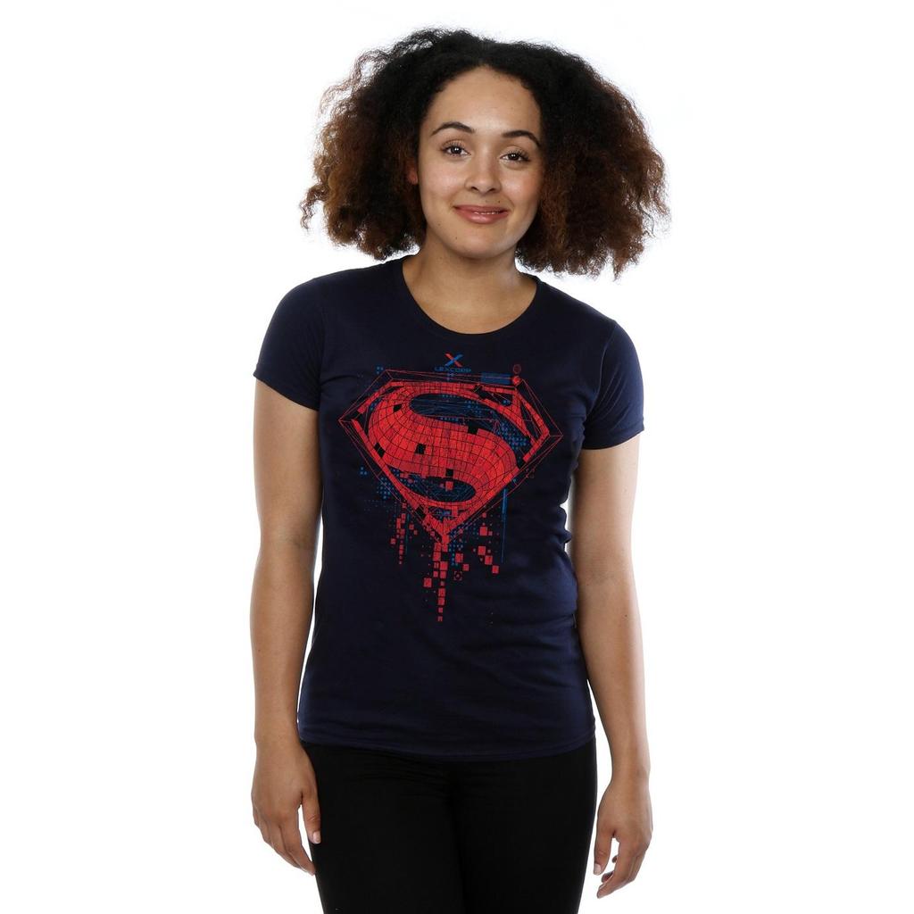 DC Comics Womens/Ladies Batman v Superman Geo Logo Cotton T-Shirt