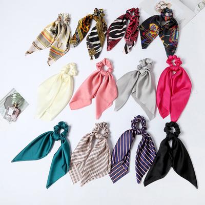 3 Pcs Hair Ties Elegant Stripe Cloth Ribbon Ponytail Holder