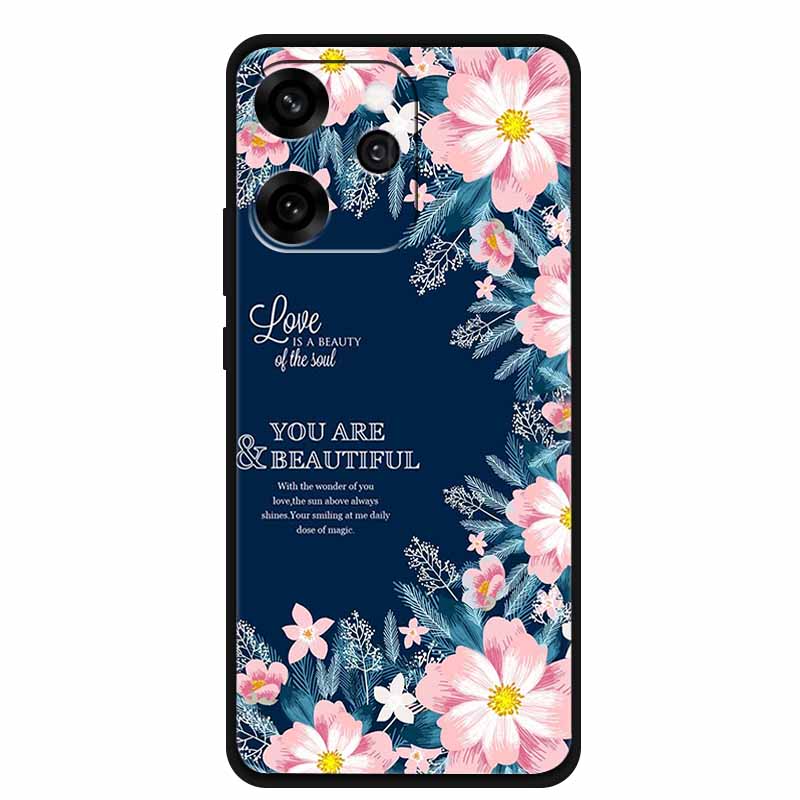 For Oppo Reno15 Phone Case TPU Soft Silicone Tech Style Case for Oppo Reno 15 Flower Heart-shaped Protector Cover PLW110 Coque