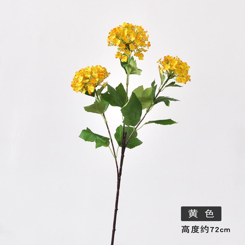 White Artificial Hydrangea 3 Heads Fabric Green Hydrangea Long Branches Decor Spring Artificial Floral Arrangement Wedding