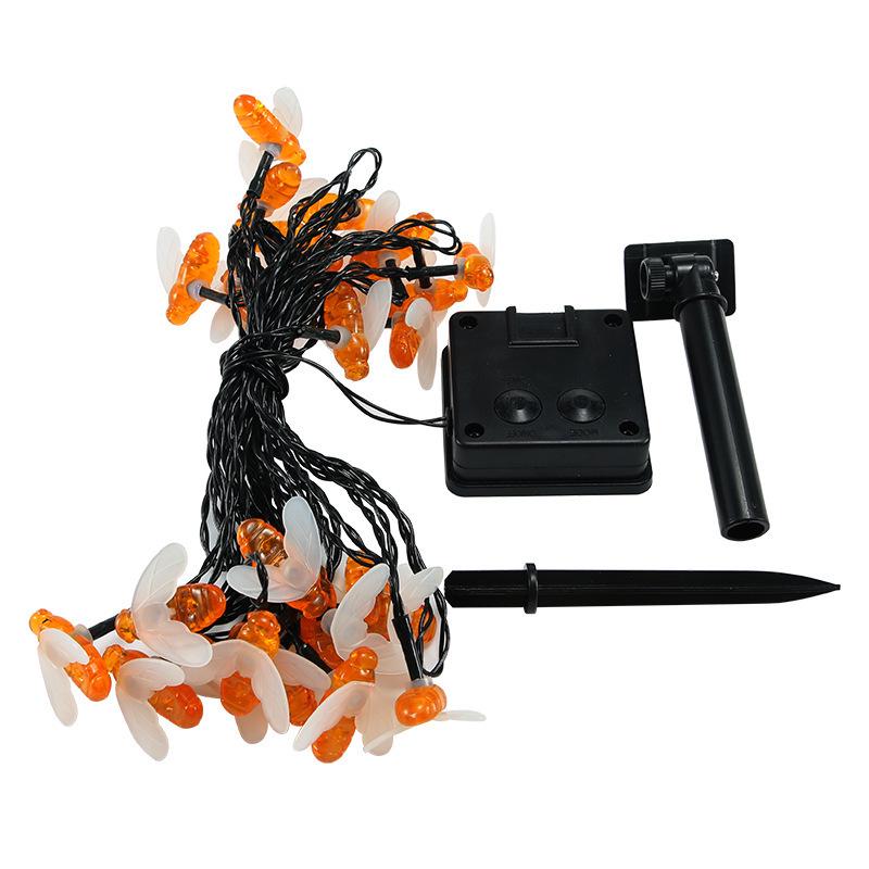 Colorful Outdoor Solar LED Bee String Lights - Waterproof Garland for Festivals & Lawn Decor