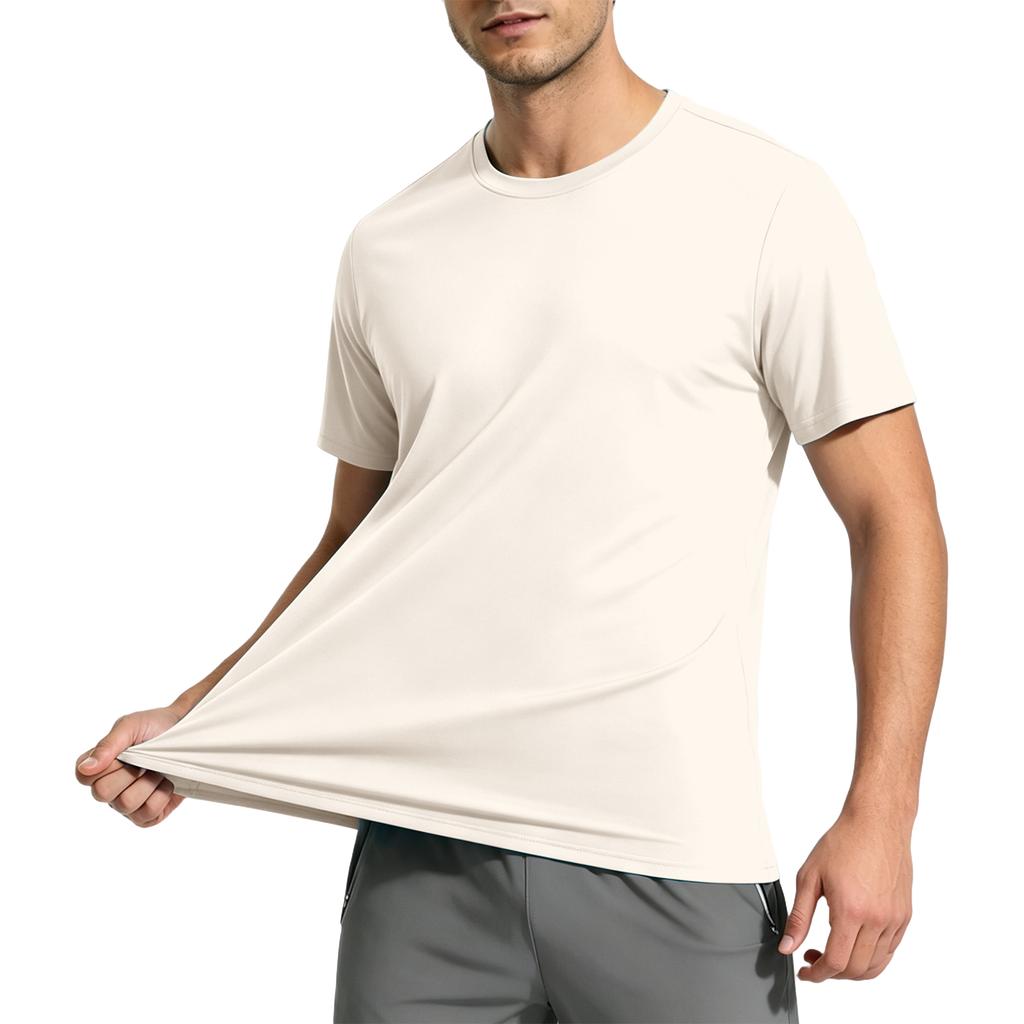 Men's Summer Quick Dry Short Sleeve T Shirt Lightweight Athletic Fitness Top for Outdoor Sports Hiking Running Gym