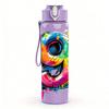 1PC Splash Color Large Number Nine Art 750ml Color Plastic Water Bottle Leakproof Flip Straw Lid For Sports Office Home Use