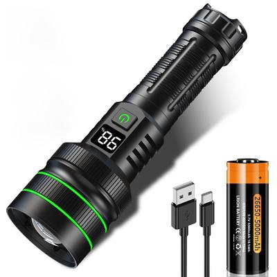 Taschenlampe LED-Auslöser im Speicher großes LCD digital verbleibende Leistung Helligkeit USB Entfernung handlich hell neu Zoom Aluminium IP67 wasserdicht für Berg